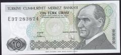 7.Emisyon 2.Tertip 10 Lira E37 283874 Çil