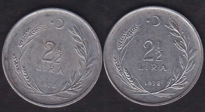 1978 Yılı 2.5 Lira (Ters Düz Takım)