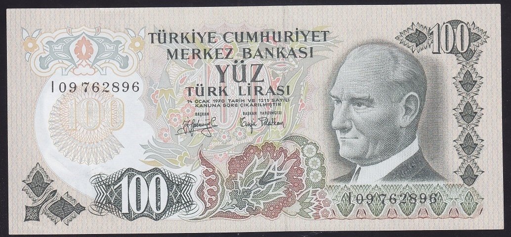 6.EMİSYON 2.TERTİP 100 LİRA I09 762896 ÇİL