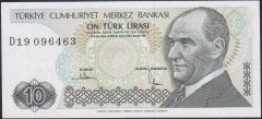 7.Emisyon 2.Tertip 10 Lira D19 096463 Çil