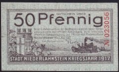 ALMANYA 50 PFENNİG NOTGELD 1917 ÇOK TEMİZ