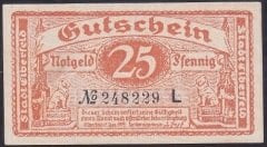 ALMANYA 25 PFENNİNG NOTGELD 1919 ÇİLALTI ÇİL