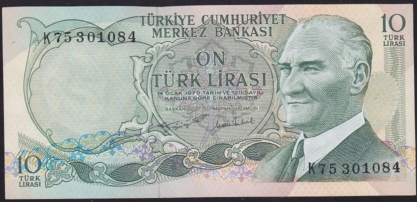 6.Emisyon 2.Tertip 10 Lira K75 301084 Çilaltı Çil