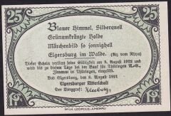 Almanya 25 Pfennig Notgeld 1922 Çil