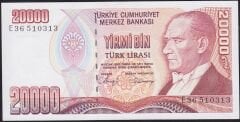 7.Emisyon 1.Tertip 20000 Lira E36 510313 Çilaltı Çil