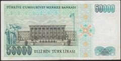 7.Emisyon 1.Tertip 50000 Lira B88 156031 Çok Temiz+