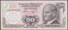 6.Emisyon 2.Tertip 50 Lira J18 277870 Çil