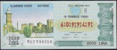 1989 9 Temmuz Beşte Bir Bilet - G Serisi