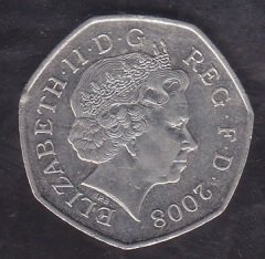 İNGİLTERE 50 PENCE 2008