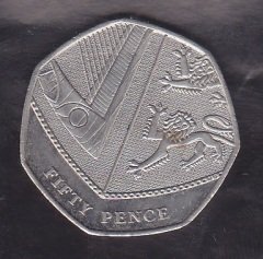 İNGİLTERE 50 PENCE 2008
