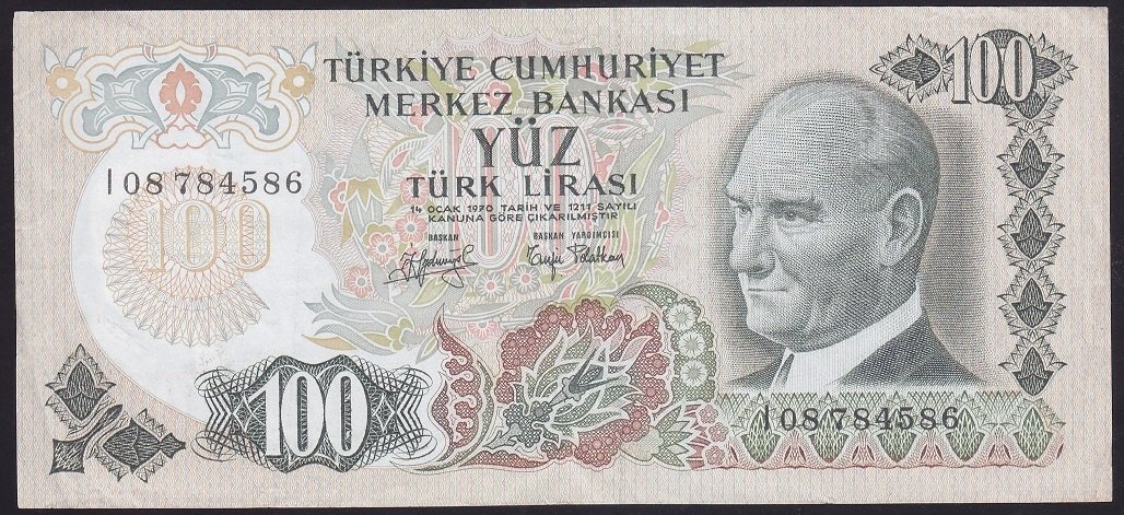 6.EMİSYON 2.TERTİP 100 LİRA I08 784586 ÇOK TEMİZ +