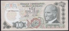 6.EMİSYON 2.TERTİP 100 LİRA I08 784586 ÇOK TEMİZ +