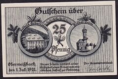 Almanya 25 Pfennig Notgeld 1921 Çil
