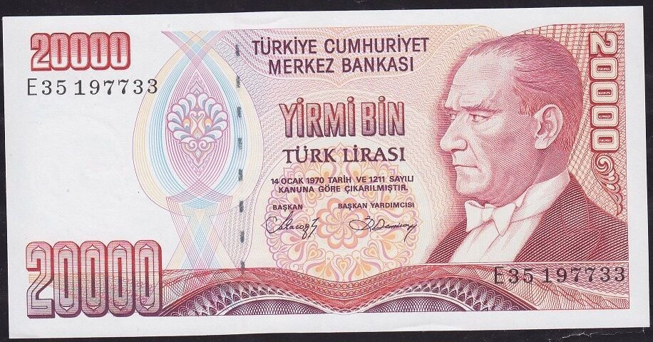 7.Emisyon 1.Tertip 20000 Lira E35 197733 Çilaltı