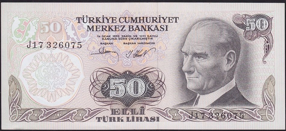 6.Emisyon 2.Tertip 50 Lira J17 326075 Çilaltı