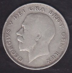 İNGİLTERE HALF (1/2) CROWN 1921 - GÜMÜŞ