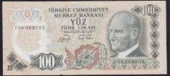 6.EMİSYON 2.TERTİP 100 LİRA I06 369705 ÇOK TEMİZ