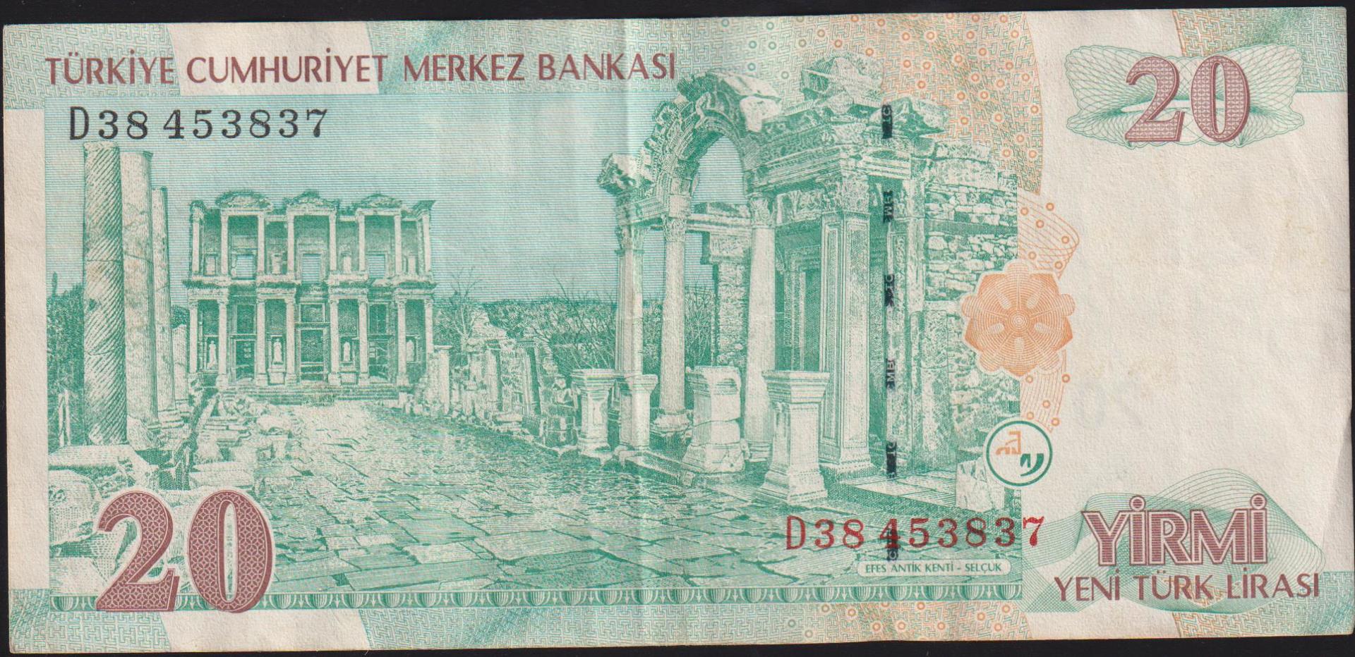 8.Emisyon 20 YTL D38 453837 Çok Temiz+