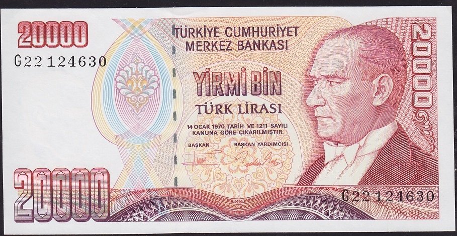 7.Emisyon 2.Tertip 20000 Lira G22 124630 Çil