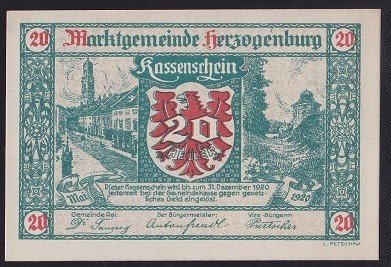 AVUSTURYA 20 HELLER NOTGELD 1920 ÇİL