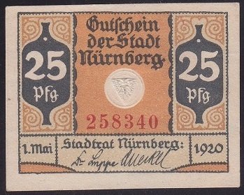 ALMANYA 25 PFENNİNG NOTGELD 1920 ÇİL