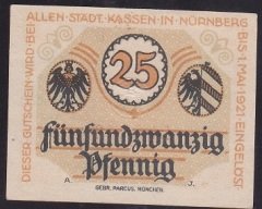 ALMANYA 25 PFENNİNG NOTGELD 1920 ÇİL