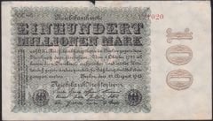 Almanya 100 Milyon Mark 1923 Temiz