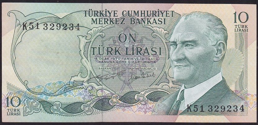 6.Emisyon 2.Tertip 10 Lira K51 329234 Çilaltı Çil