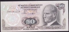 6.Emisyon 2.Tertip 50 Lira J06 142119 Ççt Çilaltı