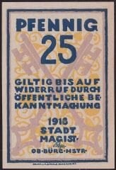 Almanya 25 Pfennig Notgeld 1918 Çil