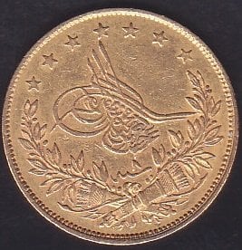 1277 / 8 ABDULAZİZ 100 KURUŞ ALTIN ( 7.2 Gram )