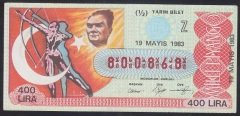 1983 19 MAYIS YARIM  BİLET -  Z SERİSİ
