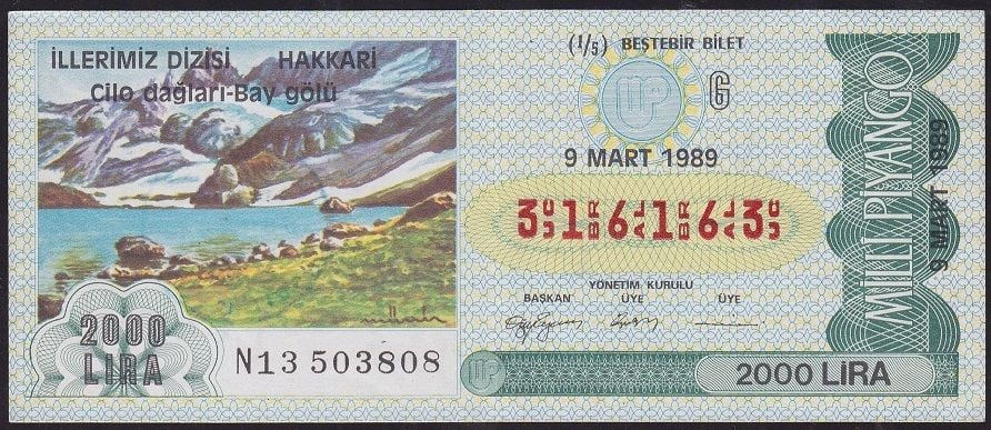 1989 9 Mart Beşte Bir Bilet - G Serisi