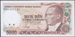 7.Emisyon 4.Tertip 5000 Lira G80 637197 Çilaltı Çil