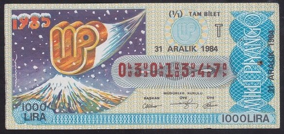 1984 31 ARALIK TAM BİLET T SERİSİ
