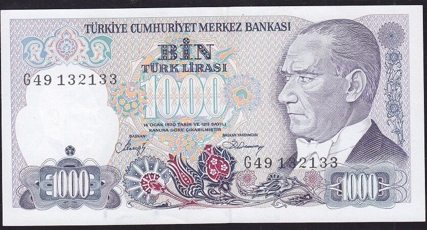 7.Emisyon 2.Tertip 1000 Lira G49 132133 Çil