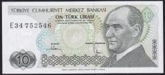 7.Emisyon 2.Tertip 10 Lira E34 752546 Çilaltı Çil