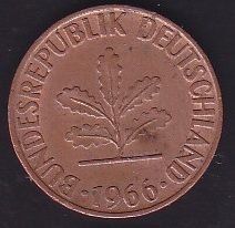 Almanya 1 Pfennig 1966 D