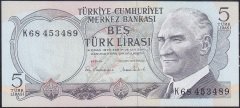 6.Emisyon 2.Tertip 5 Lira K68 453489 Çil