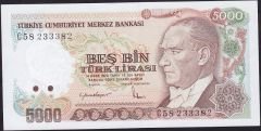 7.Emisyon 2.Tertip 5000 Lira C58 233382 Çil