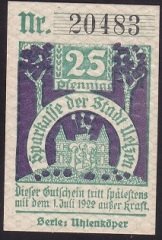 ALMANYA 25 PFENNİNG NOTGELD 1922 ÇİL