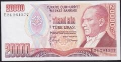 7.Emisyon 1.Tertip 20000 Lira E24 261377 Çil