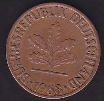 Almanya 1 Pfennig 1968 F