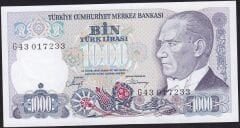 7.Emisyon 2.Tertip 1000 Lira G43 017233 Çil