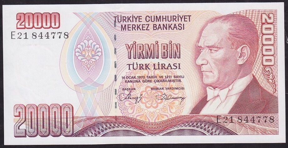 7.Emisyon 1.Tertip 20000 Lira E21 844778 Çil