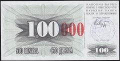 Bosna Hersek 100000 Dinar 1992 Çilaltı Pick 56d
