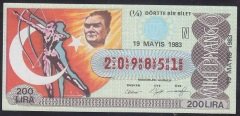 1983 19 MAYIS ÇEYREK  BİLET -  N SERİSİ