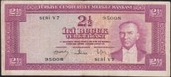 5.Emisyon 3.Tertip 2.5 Lira V7 95008 Çok Temiz