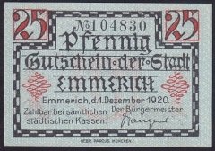 ALMANYA 25 PFENNİNG NOTGELD 1920 ÇİL