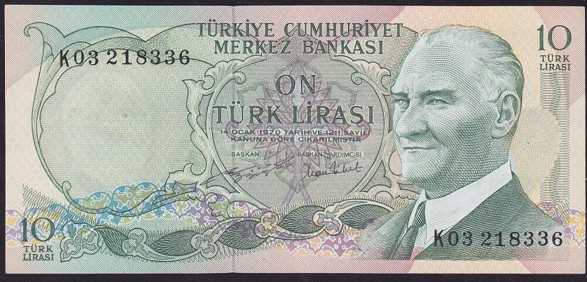 6.Emisyon 2.Tertip 10 Lira K03 218336 Çilaltı